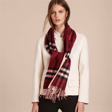 burberry reversible check cashmere and block-colour scarf|burberry cashmere scarf outlet.